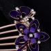 Lurrose Flower Bride Hair Side Comb Rhinestone Bridal Comb Barrette Wedding Hair Accessory for Women (Purple) - Buy Online on GoSupps.com