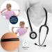 Scandinavian Classic Matte Black Stethoscope - Lightweight 5.1oz Dual Head Chestpiece 29in Black Tube for Nursing - Buy Online on GoSupps.com