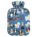 Cute Hot Water Bottle with Cover Hot Water Bottle for Pain Relief Hot Water Bottle Heat Pack for Headache and Back Pain 2L