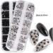 Nail Gems 2 Plates Rhinestones for Nail Art 2 Colors 12 Grids Different Shape 3D Nail Art Gems Dotting Pen Type 2 Beauty Supplies silver+black - Buy Online on GoSupps.com