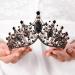 Aceorna Baroque Queen Crowns Crystal Wedding Crowns and Tiaras Rhinestones Costume Tiara Bridal Hair Accessories for Women Gorgeous Black