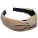 Topkids Accessories Velvet Glitter Knot Alice Bands Adult Women Hair Accessories for Women Hair Bands for Women Thick Headband Womens Headbands Head Bands Adult Women Wide Headbands (Cream)