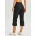 Willit Women's Striped Capris Hiking Travel Pants - Lightweight Quick Dry Drawstring Workout Pants with Pockets - Black XX-Large - Buy Online on GoSupps.com