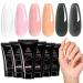 Beetles Poly Nail Extension Gel Kit 6 Colors Clear Pink Nude Grey Glitter Neutral Poly Nail Gel Kit Jelly Gel Quick Building Nail Enhancement Manicure Kit Nail Art Design DIY Salon Home Gift 0-6 Colors Date with Beauty