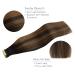 Premium Balayage Tape-In Hair Extensions | 20pcs 50g 14 inch Remy Real Hair - Natural Black to Chestnut Brown - Buy Online on GoSupps.com