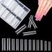 240 pieces of wrong nails tips 12 sizes nail extension transparent nail tips extra long half cover straight square clear acrylic wrong nails for DIY nail art SG