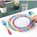 Supernal 120pcs Rainbow Silverware Set - Elegant Plastic Cutlery for Rainbow Party - Durable Gold and Pink Flatware - 40 Forks, 40 Knives, 40 Spoons - Buy Online on GoSupps.com