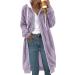 Shop Hanxiulin Women's Fleece Jacket | Plush Cozy Long-Sleeved Winter Coat - Oversized 4XL Purple Outerwear - Buy Online on GoSupps.com