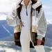 Shop Hanxiulin Fleece Plush Jacket for Women | Warm & Fluffy Zipper Cardigan in Color Variants - Oversized Outdoor Coat | Elegant 3XL Brown Winter Jacket - Buy Online on GoSupps.com