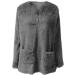 AMhomely Soft Teddy Fleece Hooded Jumper | Plus Size Double Fleece Hoodies | V Neck Sweatshirts for Women | Winter Lounge Tops - Grey 3XL - Buy Online on GoSupps.com