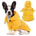 FUAMEY Dog Rain Coat, Pet Lightweight Waterproof Rain Jacket with Transparent Brim, Reflective Dog Rain Poncho, Pet Puppy Slicker Raincoat with Leash Hole, Dog Rainwear for Small Medium Dogs Cats Large(weight:14-23lb) yellow
