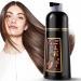 Leorx Hari Dye Shampoo  3 in 1 Dark Brown Shampoo Herbal Hair Dyeing for Gray Hair Coverage 15-Min Natural Plant Hair Color Ammonia Free Shampoo for Women & Men Dark Coffee