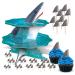 Shark Party Decorations - Shark Cupcake Stand with Shark Cupcake Topper Fin Picks - Shark Party Supplies for Your Shark Themed Birthday Party School Party Undersea Party