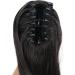 Lydell 24" Long Straight Wavy Ponytail Hairpiece Styled Clip In Claw Synthetic Hair Extension with a jaw/claw clip 4 Dark Brown - Buy Online on GoSupps.com