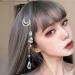 Iaceble Bohemia Rhinestone Tassel Hair Clip Barrette - Silver Half Moon Hairpin for Women and Girls - Buy Online on GoSupps.com