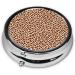 Leopard Printed Mini Round Pill Box | 3 Compartment Organizer for Travel Home & Office - Portable Pill Case - Buy Online on GoSupps.com