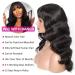 12 Inch Body Wave Bob Wig with Bangs | Brazilian Virgin Human Hair | 130% Density | Machine Made None Lace Front Wig for Black Women - Buy Online on GoSupps.com
