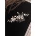 Kercisbeauty White Flower Silver Hair Comb for Women and Girls Rhinestones Headpiece for Birdal Shower Jewelry Collection - Buy Online on GoSupps.com