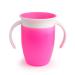Munchkin Miracle 360 Sippy Cup Trainer Toddler Cup BPA Free Baby Cup with Handles Non Spill Cup Dishwasher Safe Baby Cup Leakproof Childrens Cup Baby Weaning Cup from 6+ Months - 7oz/207ml Pink