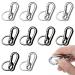 Interpreting carabin hook mini key carabiner hook metal flat key rings mini carabiner clips carabin hook with removable key ring for travel hiking keychain 10 pieces