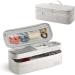 YOXIER Dual Zipper Hair Tool Pouch Travel-friendly Dryer Holder Bag Layer Curling Iron Storage with Closure for Home Beige - Buy Online on GoSupps.com