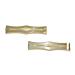 Pair of Double Bar Clip-in End Barrettes Hair Slides. (Gold)