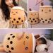 Kekeso Boba Plush Pillow Stuffed Toy | Soft Bubble Pearl Milk Tea Hugging Cushion | Brown Big Eyes | 35cm/13.77inch Gift Toy - Buy Online on GoSupps.com