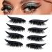 False Eyelashes Eyeliner Stickers 4 Pairs Reusable Adhesive Eyelashes & Eyeliner Stickers 2 in 1 Eye Glitter Shiny Makeup Reusable Eyelashes Eyeliner Sticker for Party Festivals Black