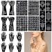 20 Sheets Henna Stencils Glitter Tattoo Kit 191Pcs Arabian Temporary Tattoo Stencils Tattoo Stickers for Face Body Paint