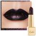 Oulac lipstick metallic gloss finish black glitter lipstick with long-lasting 3D gloss intense color creamy and moist formula vegan & cruelty-free 4.3g (21) midnight Metallic Black