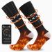 Heated Socks for Men Women, Rechargeable 5000mAh Electric Heated Socks with 3 Heat Settings, App Remote Control Washable Foot Warmers for Winter Hunting Skiing Camping Black&Gray-XL