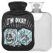 Naanle ice skull heating bottle with reference transparent hot water bottle Handfoots Heating tag for pain relief heat and cold therapy 1L