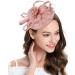 Z&X Sinamay Fascinator Pillbox Hat with Headband & Hair Clip - Elegant Nude Pink Hat for Cocktail & Tea Parties - One Size - Buy Online on GoSupps.com