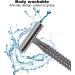 Double-Cut Manual Razor for Men | Non-Slip Handle & Safe Body Hair Removal Tool | Washable Zinc Legation Design (Black) - Buy Online on GoSupps.com