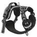 Heele dog harness without train breast tableware for large dog adjustable reflective dog dishes breathable dog harness with padded handle no-pull dog harness black l l-breast grapes: 43-86cm uni-black