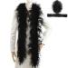 Soarer Black Ostrich Feather Boas   2yards 3ply Long Boas for Party  DIY Production  Clothing Decoration (Black) Black 3Ply