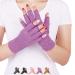 DISUPPO Arthritis Gloves Women and Men Relieve Pain from Rheumatoid RSI Carpal Tunnel Compression Gloves Fingerless for Computer Typing Dailywork Hands and Joints Pain Relief (Purple Large) Purple L