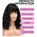 WOKESTAR Black Bob Wig with Neat Fringe - Curly Wavy Synthetic Wig for Women - Buy Online on GoSupps.com