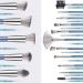 Premium Synthetic Makeup Brush Kit | Blending Face Powder Blusher Concealer & Eyeshadow Brushes - Blue - Buy Online on GoSupps.com