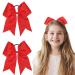 Mmufekum 2 piece red loop hair hair tie girl big hair loop red cheerleaders bow hair accessories for girls red hair tie for schoolgirls 2 x red grinding