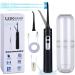 LEDOSAKO Electric Flossing Toothbrush Updated Version Ultra-Sonic Toothbrush Water Flosser Combo in One with Gift Toothbrush Case and Carrier Transparent Water Pick Cup for Home to Travel Black