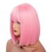 Meiriyfa Pink Short Bob Wig with Ponytail - Smooth Medium-Length Synthetic Wig for Women's Daily Use Parties & Cosplay - 30cm Rose - Buy Online on GoSupps.com