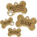 Iberiagifts Stainless Steel Dog Bone Engraving - Custom Pet Plaque for Small Puppies & Cats | Gold Medallion with 2 Paws - Buy Online on GoSupps.com