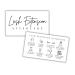 Lash Aftercare Extension Care Cards | 50 Pack | Eyelash False 2 x 3.5 inches Symbols 2-3 Week Refill Instructions Minimalist Gold foil Appearance Pink White and Black How to Care for Your Extensions