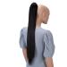 CAISHA 28" Extra Long Straight Ponytail Hairpiece Heat-resistant Synthetic Fibres Black Brown H158 black brown #3 H158