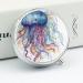 Round Pill Box | Watercolor Jellyfish Print | 3 Compartment Metal Pill Organizer | Portable & Decorative Travel Case | Style-8 - Buy Online on GoSupps.com