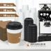 Ginkgo 12 oz Disposable Paper Coffee Cups - 100 Pack | Includes Lids and Sleeves | Ideal for Home, Office, Wedding, and Cafes | White/Brown/Black - Buy Online on GoSupps.com