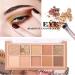 10 Colors Matte Nude Shimmer Eye Makeup Palette with Double Head Brush - High Pigmented, Long Lasting and Blendable Neutral Eye Palette - Buy Online on GoSupps.com