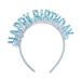Birthday Crown Headband Happy Birthday Headband for Women Girl Glitter Birthday Tiara Hair Band Headwear Happy Birthday Party Decorations Accessories Gift (Blue)
