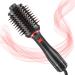 Bizcasa Warm air brush 1200W 5 in 1 one-step F hnsbr ste Rundbr st hn hot air brush 4 temperatures & 2 wind strengths ions hair dryer hair dryer hair drying brush for all hair types (red)